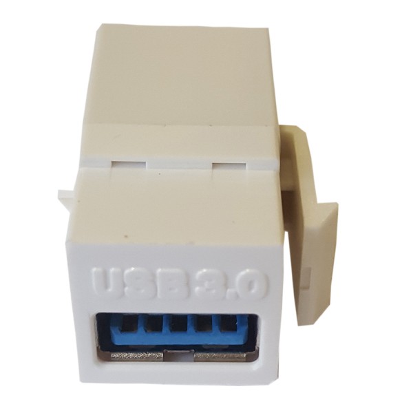 Keystone plastique blanc USB3.0 type A F/F