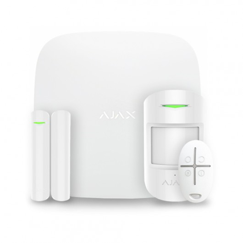AJAX - KIT HubPlus - Détecteurs mouv&ouv - Télécommande - Blanc