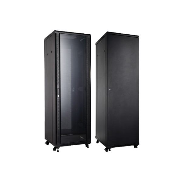 UPTEC - Baie 19" 12U 600x600 (charge 400Kg) porte avant vitrée