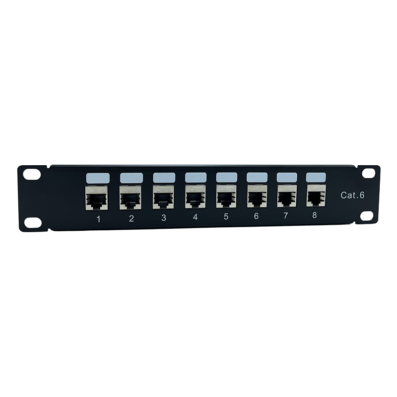 UPTEC - Panneau 10" équipé 8 ports Cat6 FTP F/F +supports cable
