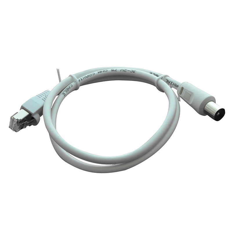 UPTEC - Cordon TV symétriseur Balun RJ45 / IEC 0.20m