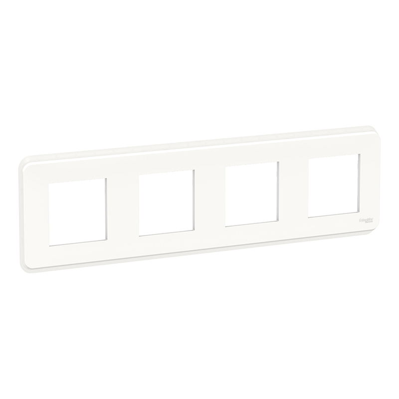 Unica Pro - plaque de finition - Blanc - 4 postes